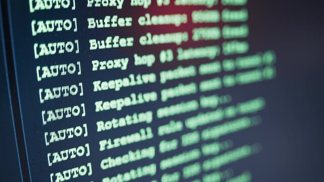 Hacker coding in a terminal and running a brute force attack to crack a password on a computer screen. Close-up of a display