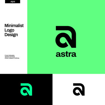 Simple Number Initial Letter A Logo Design Template