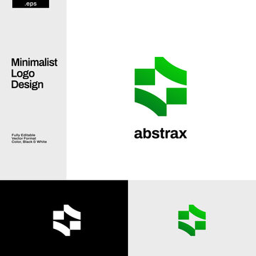 Abstract Modern Green Logo Shape Design