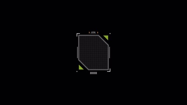 Futuristic Digital Interface Frame Element with Data Overlay.
