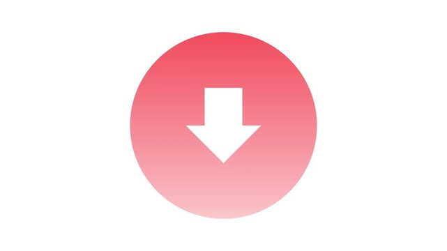 Illustrative graphic of a downward-pointing arrow within a circular button, symbolizing a download action or scrolling down, ideal for user interface elements, web design, and digital content display