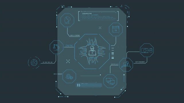 Laptop user icon in infographics of modern digital workflows