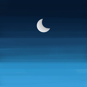 moon on the blue night aky