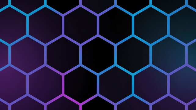 Hexagonal pattern with vibrant blue and purple gradient background