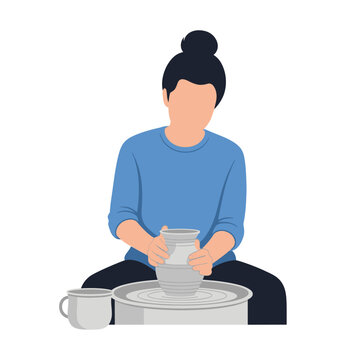 Conceptual illustration of hands sculpting a formative idea from clay, symbolizing the creative process, strategic development, and artistic innovation on a minimalist white background.
