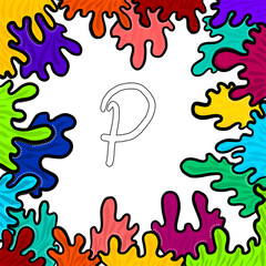 Fototapeta premium Colorful Abstract Paint Splash initial Monogram Illustration