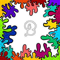 Fototapeta premium Colorful Abstract Paint Splash initial Monogram Illustration