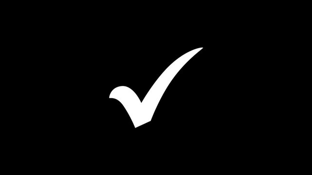 White and Green check mark on transparent background. Check mark symbol. approved tick mark icon,Check mark icon animation , right mark icon. Motion graphics of check box,