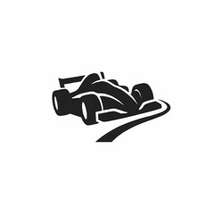 Obraz premium Formula 1 Racing Car Silhouette on Track.