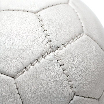 Close up view of a classic white soccer ball texture