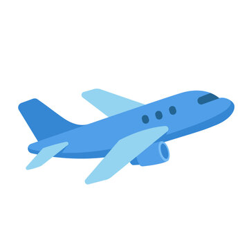 Passenger Airplane Clipart Vector Flat Illustration Logo Icon