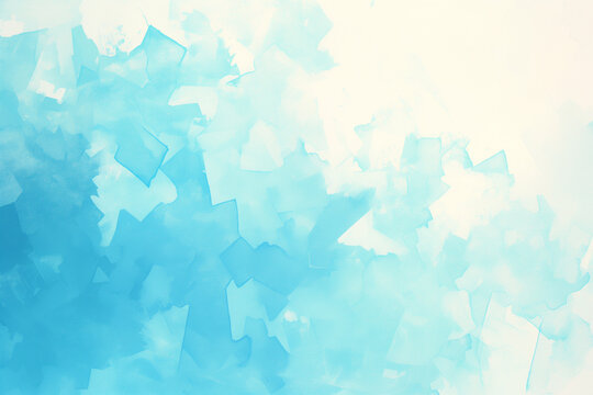 Bright sky blue cyan watercolor brush stroke abstract background offers a fresh vibrant painted texture with soft overlapping color layers