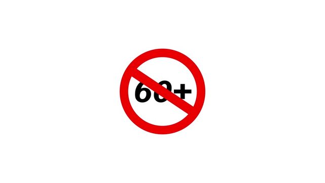 60 plus prohibited sign icon animation