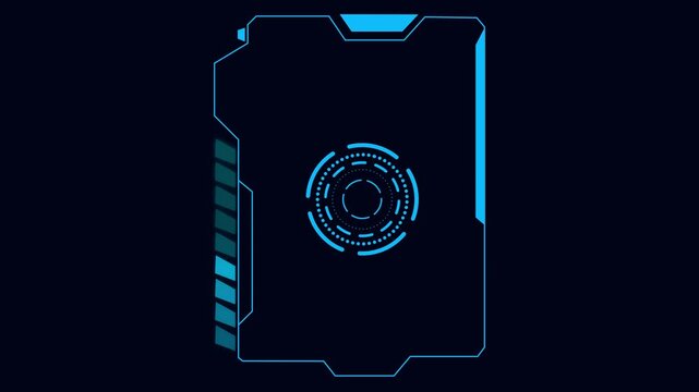 Digital panel screen border animation features a glowing blue matrix. Panel screen HUD layout provides cyber vectors. Screen animation backdrop works for tech streaming.
