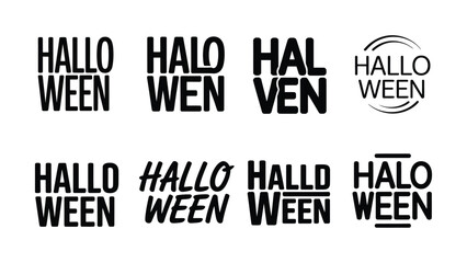 Obraz premium Creative Typography Variations Showing Halloween Text Design Ideas