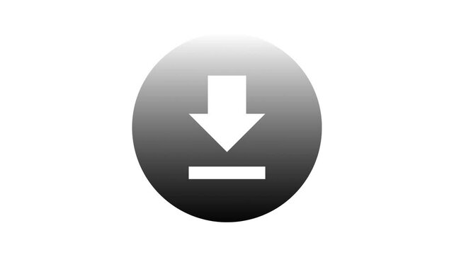 Modern digital data transfer icon, signifying file downloads from network sources to local storage, an essential graphical element for web applications and user interface design