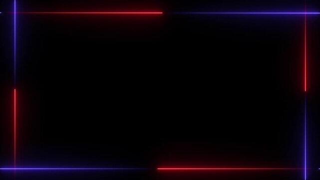 Animation of glowing neon rectangles abstract background. abstract glowing blue neon rectangle border frame. Motion graphics of tow ton rectangle picture frame