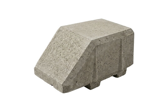 Angled beveled grey concrete architectural block