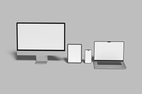 Multi Device Blank Mockup 3D Render