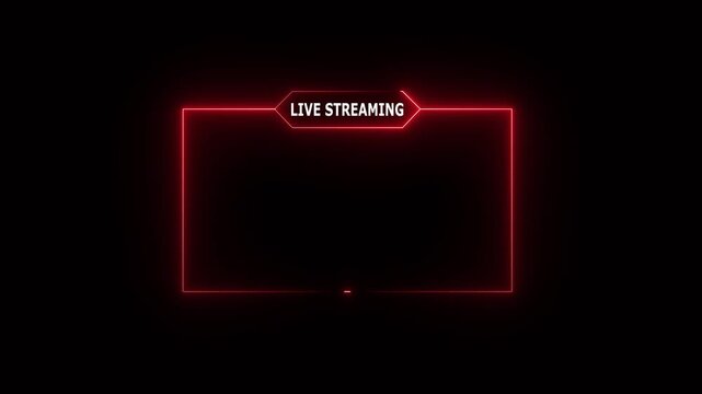 live streaming neon text frame animation box frame neon frame live streaming game live Stream overlay animation for live streaming video Titles 4k