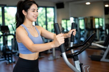 Fototapeta premium Smiling Elliptical Workout