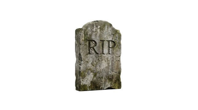 Tombstone RIP: A weathered stone tombstone inscribed with RIP stands as a solemn monument, evoking a sense of remembrance and loss.