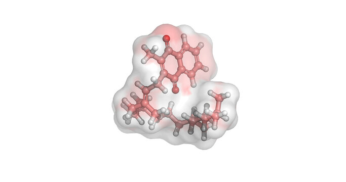 Vitamin K1, essential fat-soluble cofactor for blood coagulation and bone metabolism, 3D molecule 4K