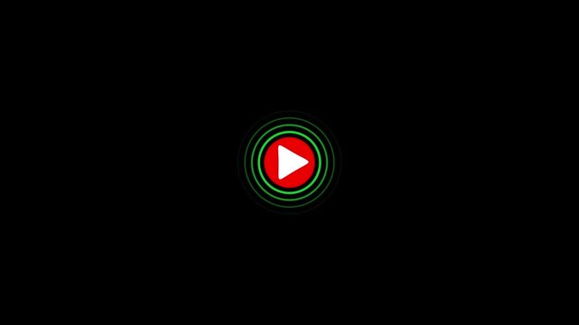 play button animation. video music play sign animation icon. animation on black background.4k video animation .