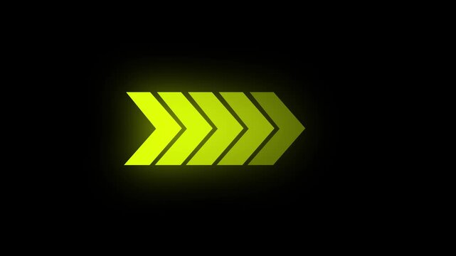arrow icon concept animation right to left direction looping arrow loading and navigation symbol on black background