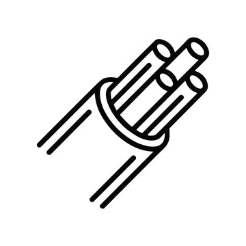 Fiber optic cable bundle icon, technology and communication concept, vector illustration