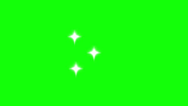 Beautiful glowing sparkle stars, cute twinkling light animation, magical glitter shimmer, dreamy, seamless green background overlay, luxury decorative motion graphics, ultra HD 4K...