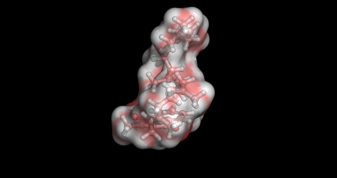 Vitamin K2, essential fat-soluble cofactor for vascular calcification prevention and bone density, 3D molecule spinning, 4K
