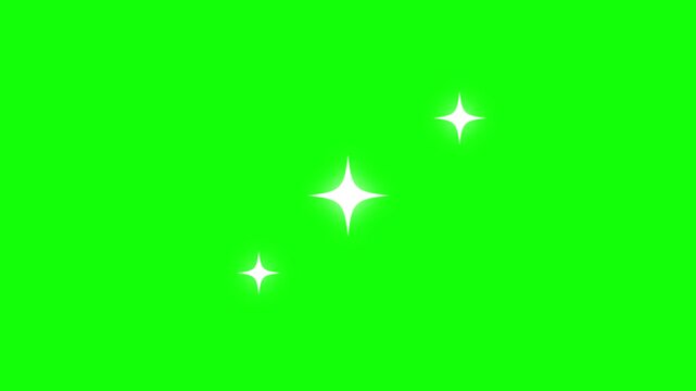 Magical twinkle star sparkle animation, glowing dreamy glitter lights, blinking cartoon stars, elegant shimmer effects, seamless festive green background overlay for celebrations, 4K UHD...