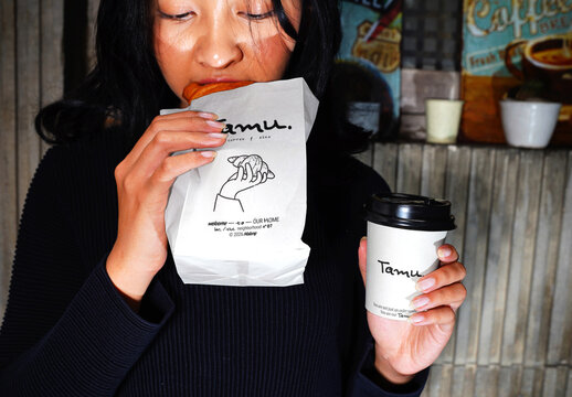 Coffee and Paper Bag Mockup