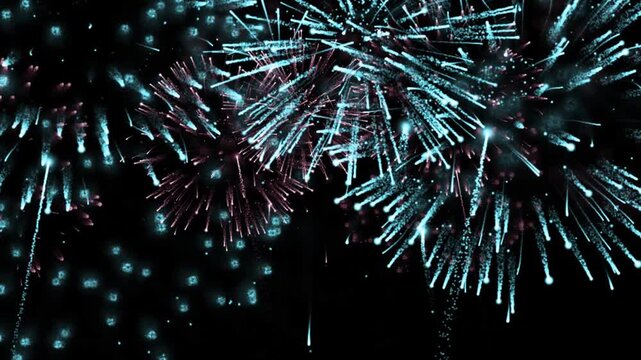 Colorful Fireworks Display Animation, Celebration Fireworks Background, Festive Pyrotechnic Explosion