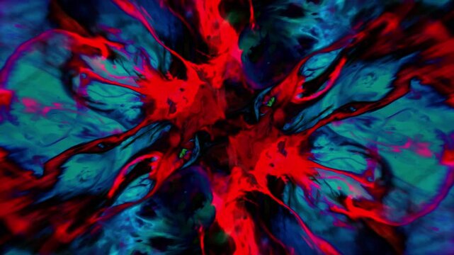 Colorful cosmic acid psychedelic abstract background ink splat swirl wave morphing Intro overlay vj template mist flow tv presentation advertisement