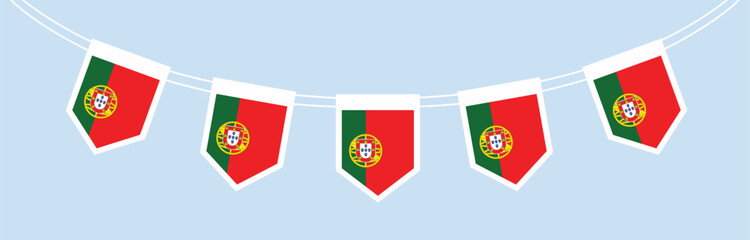 Obraz premium Portugal Flag Pennant Garland Bunting Decoration Isolated