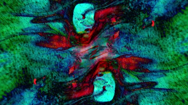 Colorful cosmic acid psychedelic abstract background ink splat swirl wave morphing Intro overlay vj template mist flow tv presentation advertisement