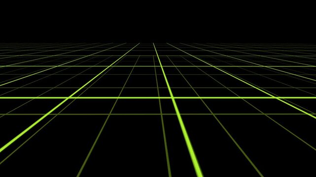 Neon grid abstract animation extends into dark infinite virtual worlds. Grid abstract perspective lines loop cleanly for tech networks. Abstract animation layout gives modern synthwave vibes.