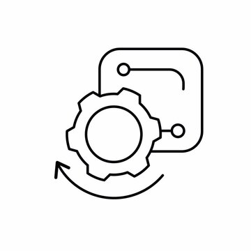 Background Process motion illustrator linely style for Automation, Artificial Intelligence and Advanced Workflow Integration SaaS Dashboards
