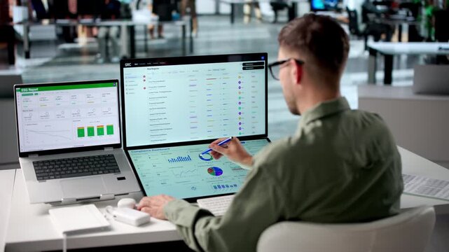 Compliance Manager Carefully Reviews Risk Assessment Results