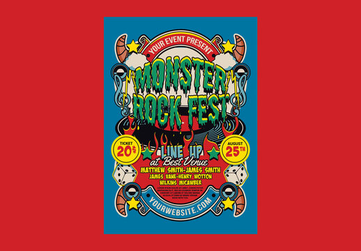 Monster Rock Music Festival Flyer