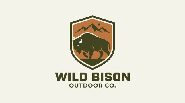 Wild Bison Outdoor Company Emblem Silhouette.