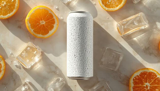 Sleek Matte White Slim Aluminum Can Mockup for Ionized Hydration