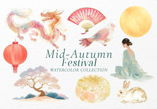 Elegant Watercolor Festival Design Set