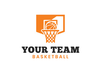Basketball logo vector illustration, emblem sport logo template © Shahzar