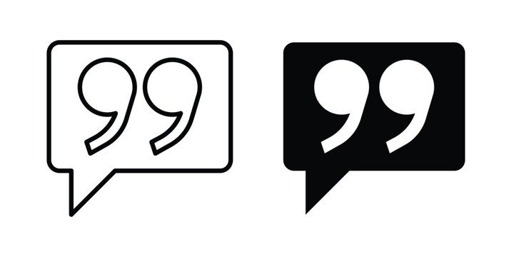 Quote Mark icon flat pictograms series
