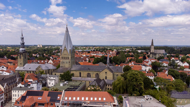 Aerial View of Soest City in North Rhine-Westphalia, Germany &ndash; Historic Townscape