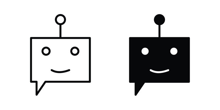 Ai chat bot icon simple drawings set
