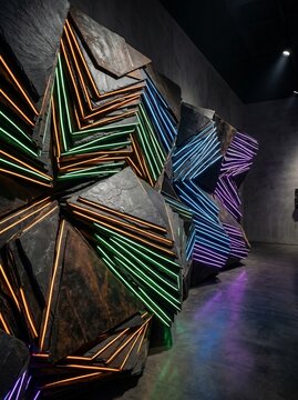 Neon illuminated sculpture